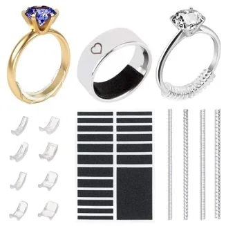 Fako Bijoux - Ringverkleiner Set - TPU - Ring Verkleiner - All-In-One Ring Sizer Set - 31 Stuks - Zwart