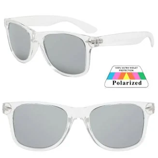 Fako Fashion - Zonnebril Classic Polarised - Polariserend - Gepolariseerd - Heren Zonnebril - Dames Zonnebril - Transparant - Zilver