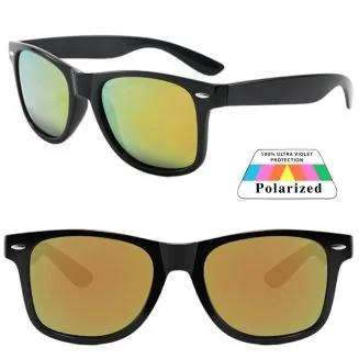 Fako Fashion - Zonnebril Classic Polarised - Polariserend - Gepolariseerd - Heren Zonnebril - Dames Zonnebril - Zwart - Rood Spiegel