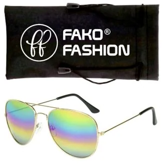 Fako Fashion - Pilotenbril - Piloot Zonnebril - Heren Zonnebril - Dames Zonnebril - Goud - Regenboog