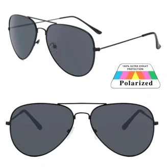 Fako Sunglasses - Pilotenbril - Polariserend - Polarized - Piloot Zonnebril - Heren Zonnebril - Dames Zonnebril - Zwart