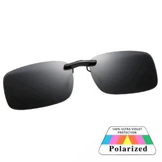 Fako Sunglasses - Clip On Voorzet Zonnebril - Overzet Clip-on - Polariserend - Polarized - Small - 135x37mm - Zwart