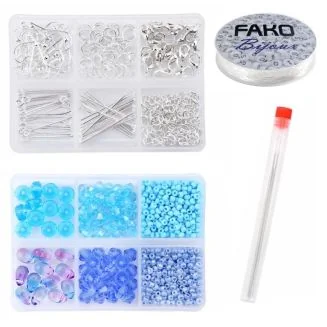 Fako Bijoux - DIY Kralen Set - Glas Kralen Set - Sieraden Maken - 846 Stuks - Blauw