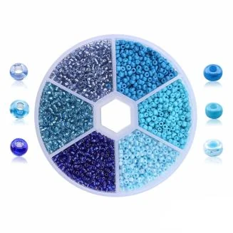 Fako Bijoux - DIY Kralen Set - Glas Zaad Kralen - Sieraden Maken - 2mm - 7000 Stuks - Blauw