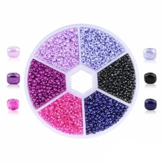 Fako Bijoux - DIY Kralen Set - Glas Zaad Kralen - Sieraden Maken - 2mm - 7000 Stuks - Paars