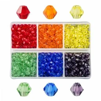 Fako Bijoux - DIY Kralen Set - Glas Kralen Facet Geslepen - Sieraden Maken - 4mm - 600 Stuks - Regenboog