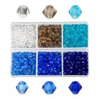 Fako Bijoux - DIY Kralen Set - Glas Kralen Facet Geslepen - Sieraden Maken - 4mm - 600 Stuks - Oceaan