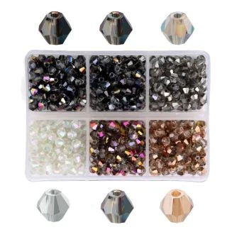 Fako Bijoux - DIY Kralen Set - Glas Kralen Facet Geslepen - Sieraden Maken - 4mm - 600 Stuks - Natural