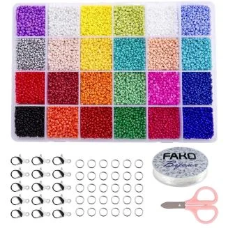 Fako Bijoux - DIY Kralen Set - Glas Zaad Kralen - Sieraden Maken - 2mm - 19200 Stuks