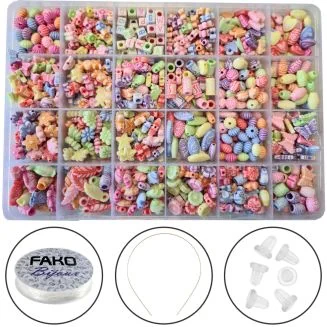 Fako Bijoux - Kralen Set - Acryl - Sieraden Maken - Serie 4 - Box - 1200 Stuks
