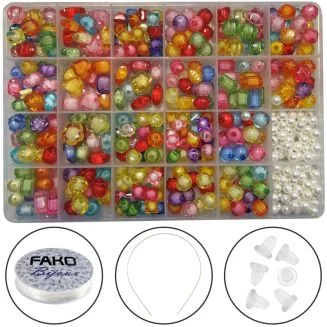 Fako Bijoux - Kralen Set - Acryl - Sieraden Maken - Serie 7 - Box - 500 Stuks