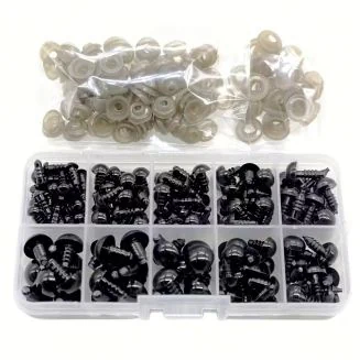 Fako Bijoux - Veiligheidsoogjes Voor Knuffels - Knuffel Oogjes - Beer Oogjes - Inclusief Bruine Sluitringen - 6-12 mm - 100 Stuks