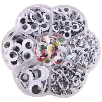 Fako Bijoux - 600 Wiebeloogjes - Zelfklevende Hobby Oogjes - Knutsel Oogjes - Diverse Afmetingen - Diverse Kleuren - 700 Stuks