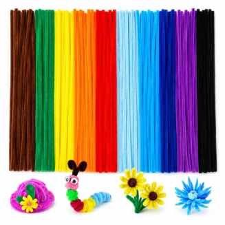 Gekleurde Pijpenragers – 10 Basiskleuren – Flexibel Chenilledraad Voor Knutselen – 30 cm – 100 Stuks