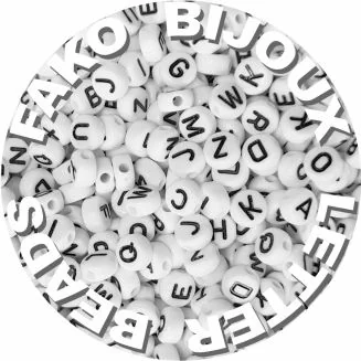Fako Bijoux - Letterkralen - Letter Beads - Alfabet Kralen - Sieraden Maken - 500 Stuks - Wit