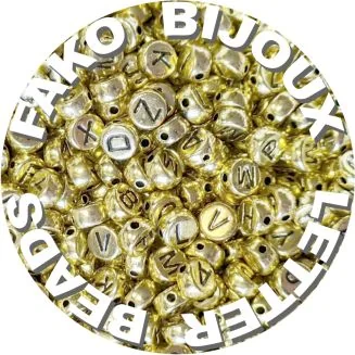 Fako Bijoux - Letterkralen - Letter Beads - Alfabet Kralen - Sieraden Maken - 500 Stuks - Goud