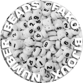 Fako Bijoux - Cijferkralen  - Number Beads - Acryl Kralen - Sieraden Maken - 250 Stuks - Wit