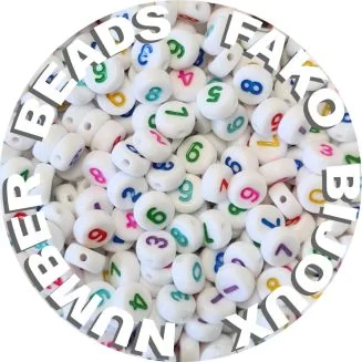 Fako Bijoux - Cijferkralen  - Number Beads - Acryl Kralen - Sieraden Maken - 250 Stuks - Regenboog