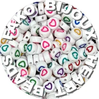 Fako Bijoux - Hartjes Kralen - Acryl - 7mm - Sieraden Maken - 250 Stuks - Regenboog Open