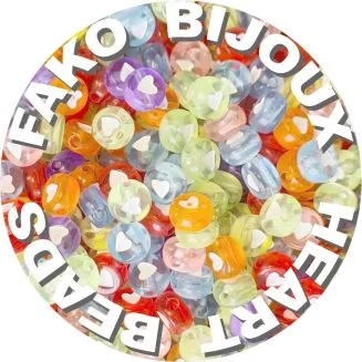 Fako Bijoux - Hartjes Kralen - Acryl - 7mm - Sieraden Maken - 250 Stuks - Transparant