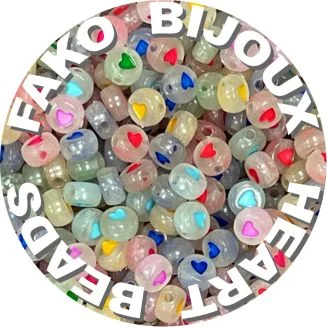 Fako Bijoux - Hartjes Kralen - Acryl - 7mm - Sieraden Maken - 250 Stuks - Glow