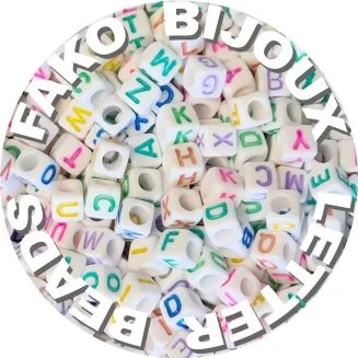Fako Bijoux - Letterkralen Vierkant - Letter Beads - Alfabet Kralen - Sieraden Maken - 500 Stuks - Regenboog