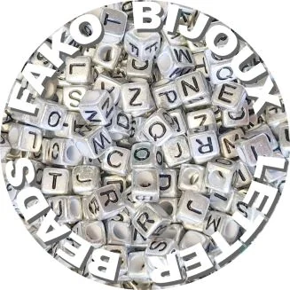 Fako Bijoux - Letterkralen Vierkant - Letter Beads - Alfabet Kralen - Sieraden Maken - 500 Stuks - Zilver