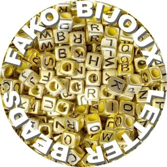 Fako Bijoux - Letterkralen Vierkant - Letter Beads - Alfabet Kralen - Sieraden Maken - 500 Stuks - Goud