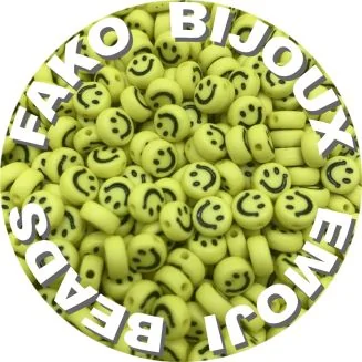 Fako Bijoux - Emoji / Smiley Kralen - Acryl - 7mm - Sieraden Maken - 250 Stuks - Geel