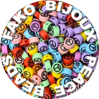 Fako Bijoux - Peace Kralen - Acryl - 7mm - Sieraden Maken - 250 Stuks - Mix