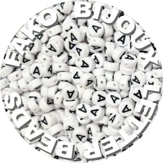 Fako Bijoux - Letterkralen A - Letter Beads - Alfabet Kralen - Klinkers - Sieraden Maken - 250 Stuks - Wit