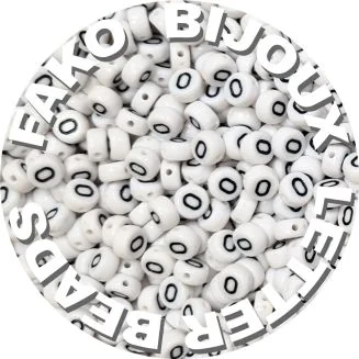 Fako Bijoux - Letterkralen O - Letter Beads - Alfabet Kralen - Klinkers - Sieraden Maken - 250 Stuks - Wit