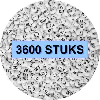 Fako Bijoux - Letterkralen Rond Bulk - Letter Beads - Alfabet Kralen - Sieraden Maken - 3600 Stuks - Wit