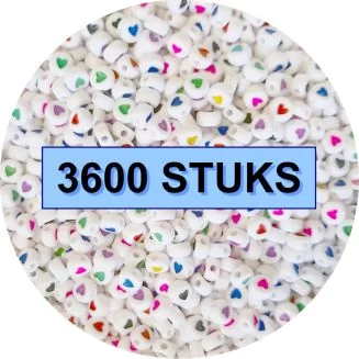 Fako Bijoux - Hartjes Kralen Bulk - Acryl - 7mm - Sieraden Maken - 3600 Stuks - Regenboog 