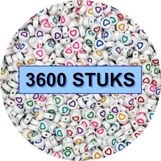 Fako Bijoux - Hartjes Kralen Bulk - Acryl - 7mm - Sieraden Maken - 3600 Stuks - Regenboog Open