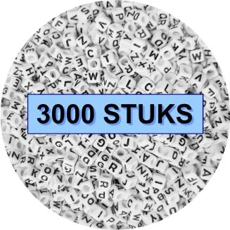 Fako Bijoux - Letterkralen Vierkant Bulk - Letter Beads - Alfabet Kralen - Sieraden Maken - 3000 Stuks - Wit