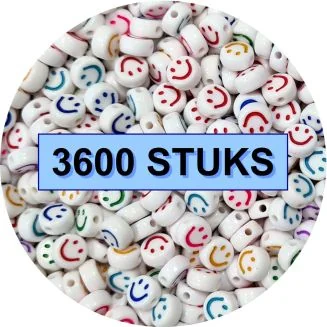 Fako Bijoux - Emoji / Smiley Kralen Bulk - Acryl - 7mm - Sieraden Maken - 3600 Stuks - Regenboog