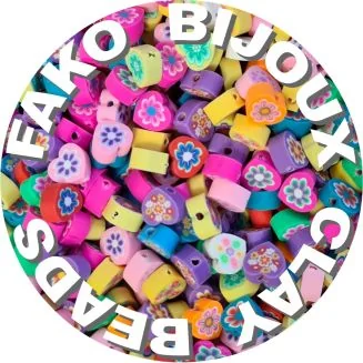 Fako Bijoux - Klei Kralen Hartjes Bloem - Figuurkralen - Kleikralen - 10mm - 50 Stuks