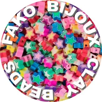 Fako Bijoux - Klei Kralen Sterretjes - Figuurkralen - Kleikralen - 10mm - 50 Stuks