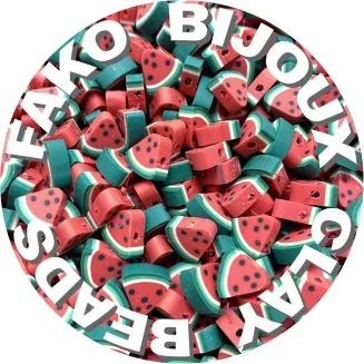 Fako Bijoux - Klei Kralen Watermeloen Rood - Figuurkralen - Kleikralen - 10mm - 50 Stuks