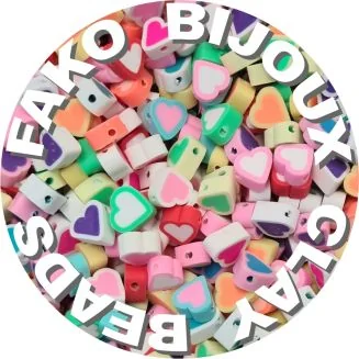 Fako Bijoux - Klei Kralen Hartjes Candy - Figuurkralen - Kleikralen - 10mm - 50 Stuks