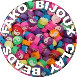 Fako Bijoux - Klei Kralen Yin Yang Mix - Figuurkralen - Kleikralen - 10mm - 50 Stuks
