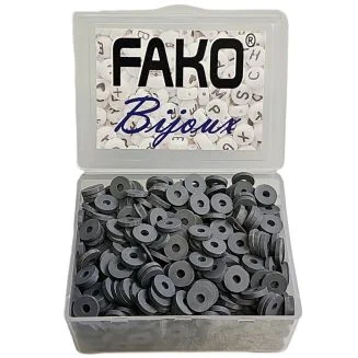 Fako Bijoux - Katsuki Disc Kralen Box - Polymeer Kralen - Surf Kralen - Kleikralen - 6mm - 700 Stuks - Donkergrijs