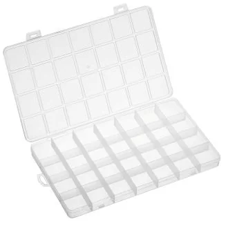 Fako Bijoux - Opbergdoos XLarge - 28 Vakjes - Kralendoos - Opbergbox - Sorteerdoos Rocailles - Verdeeldoos - Kralen Box - 22.3x13.2x1.8cm - 1 Stuk