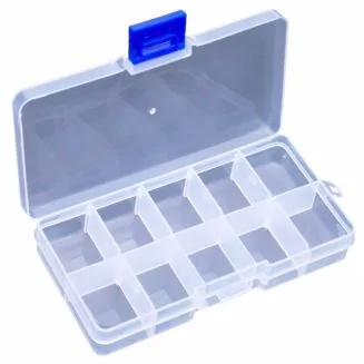 Fako Bijoux - Opbergdoos - 10 Vakjes - Kralendoos - Opbergbox - Sorteerdoos - Box - Verstelbaar - 13x6.5x2cm - 10 Stuks