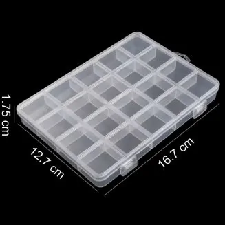 Fako Bijoux - Opbergdoos Medium - 20 Vakjes - Kralendoos - Opbergbox - Sorteerdoos Rocailles - Verdeeldoos - Kralen Box - 16.7x12.7x1.75 cm - 1 Stuk