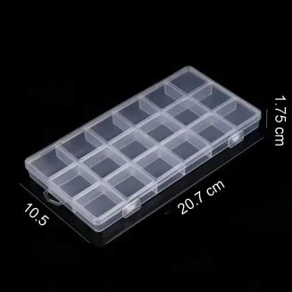 Fako Bijoux - Opbergdoos Medium - 18 Vakjes - Kralendoos - Opbergbox - Sorteerdoos Rocailles - Verdeeldoos - Kralen Box - 20.7x10.5x1.75 cm - 1 Stuk
