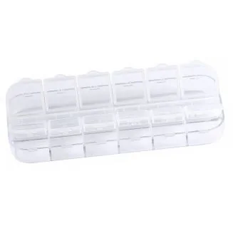Fako Bijoux - Opbergdoos - 12 Vakjes - Kralendoos - Opbergbox - Sorteerdoos - Verdeeldoos - Sorteerdoos - Box - 13x5x1.5cm - 5 Stuks