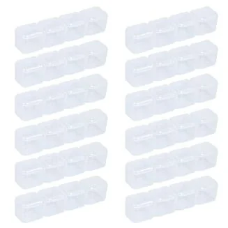 Fako Bijoux - Diamond Painting Opbergdoosje Met 4 Bakjes - Reserve Insert Box - Sorteerdoos - 4 Vaks - Transparant - 12 Stuks