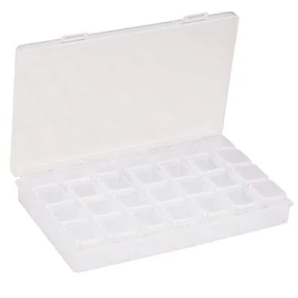 Fako Bijoux - Diamond Painting Opbergbox Met 28 Bakjes - Diamond Painting Opbergdoos - Sorteerdoos - 28 Vaks - Transparant
